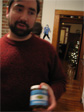 Jake shows off some kind of seasoning.
