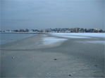 Sand and snow on Revere Beach.