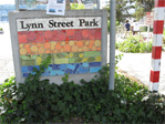 Lynn Street Park sign at the corner of Lynn and Fairview.
