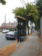 Canoe stand and bench, near the southeast corner of Eastlake and Roanoke.