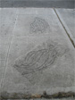 Salmon sidewalk etchings under the I-5 overpass on Eastlake Avenue between Allison and Harvard.