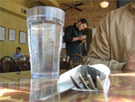 Tabletop (and our waiter in the background)